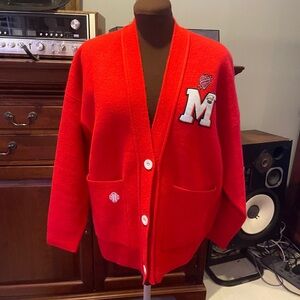 MAJE Appliqué Monogram Cardigan Size 2 Oversized